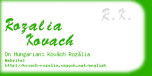 rozalia kovach business card