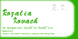 rozalia kovach business card